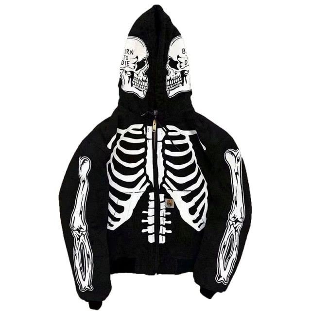 Skeleton Zip Up Hoodie