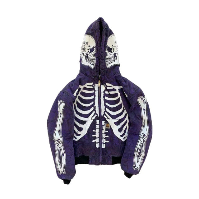 Skeleton Zip Up Hoodie