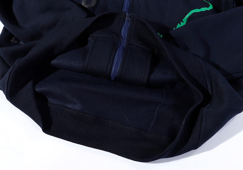 Oversized Smiley Weed Zip Up Hoodie