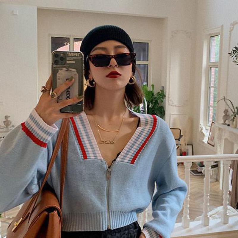 Retro Zip Up Cardigan