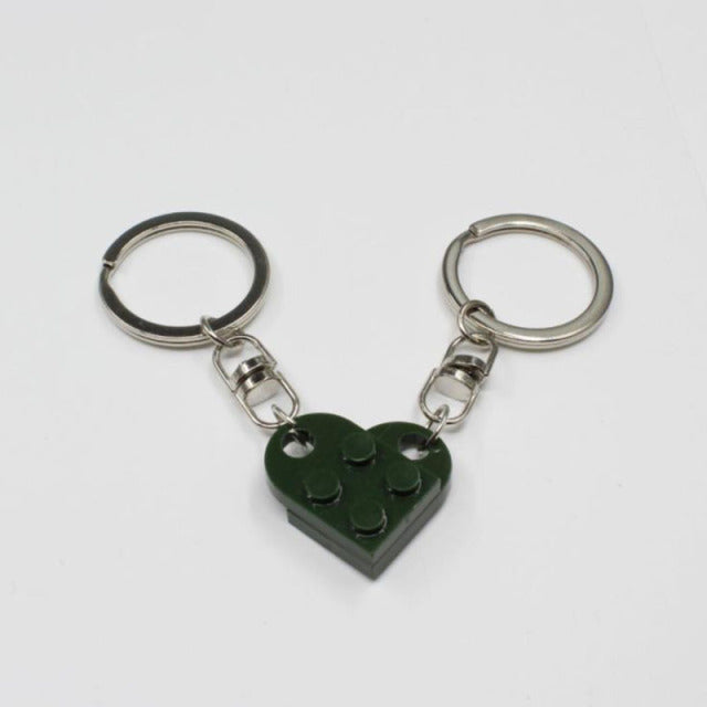 2Pcs Lego Love Keychain