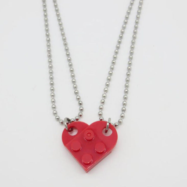 2Pcs Lego Love Keychain