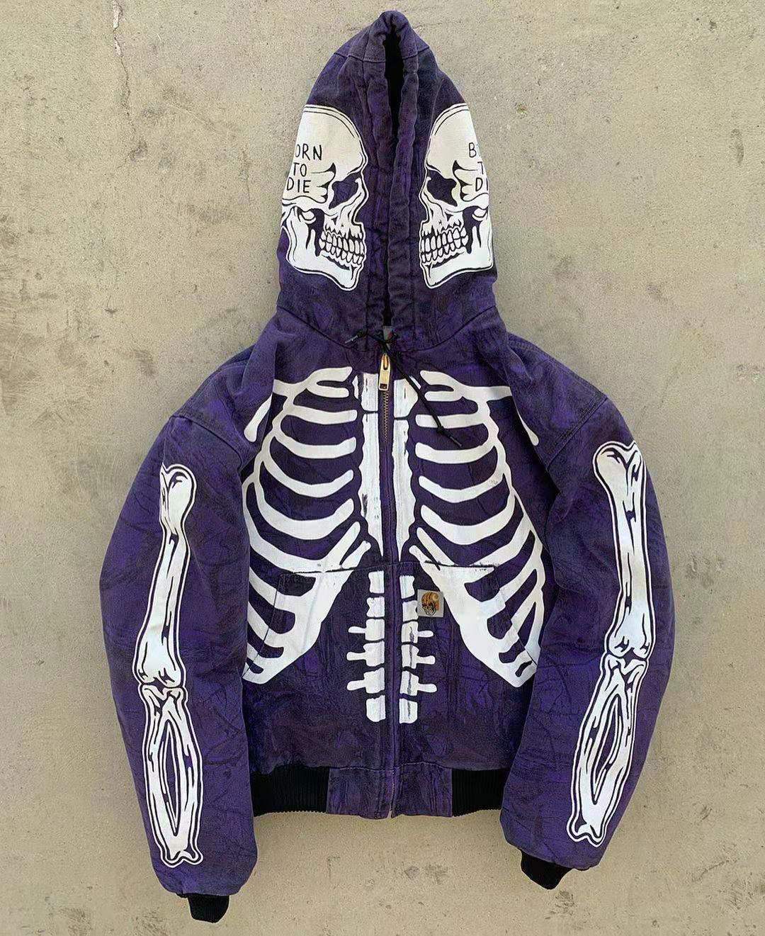 Skeleton Zip Up Hoodie