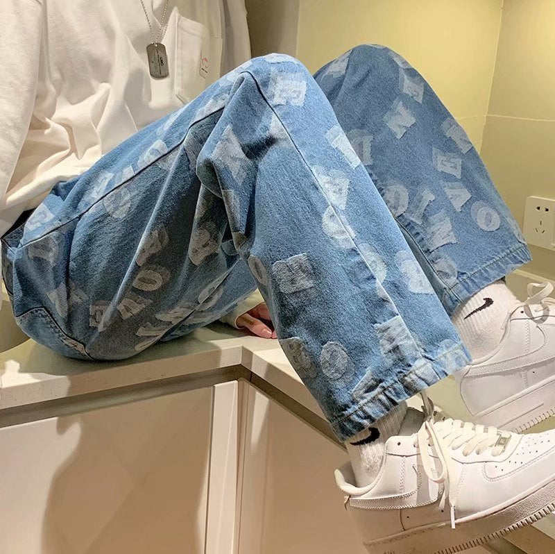 Bleached Alphabet Jeans