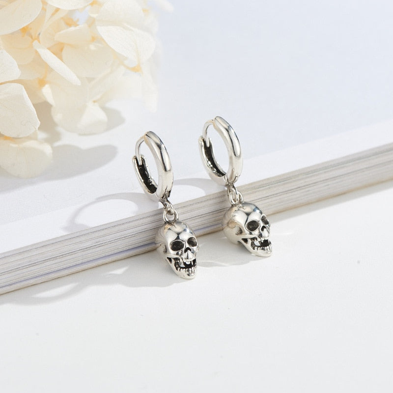 Sterling Silver Skull Earrings