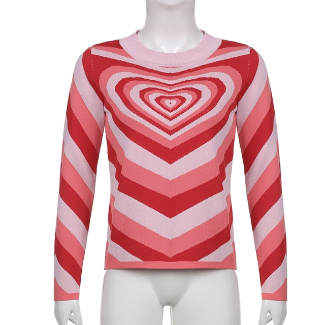 Knitted Powerpuff Heart Sweater