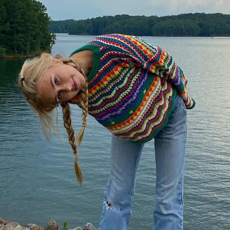 Knitted Floral Sweater