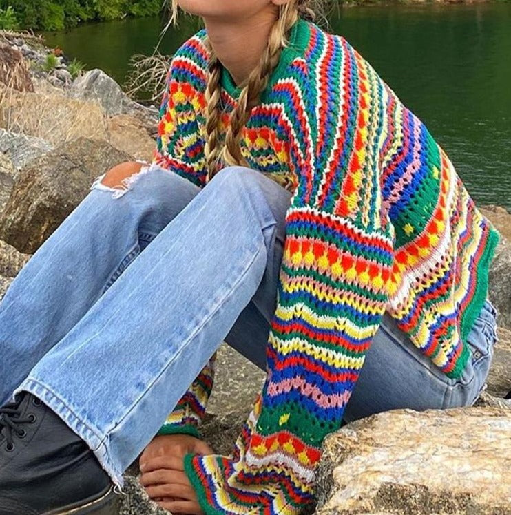 Knitted Floral Sweater