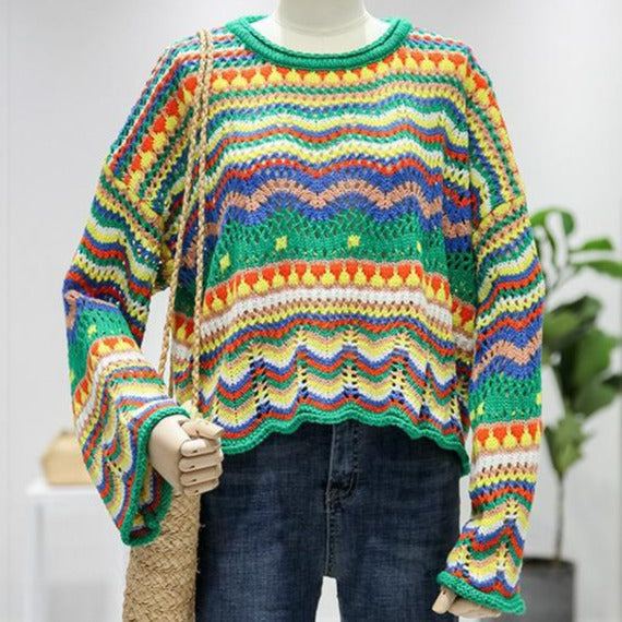Knitted Floral Sweater