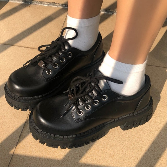 Black Leather Low Boots