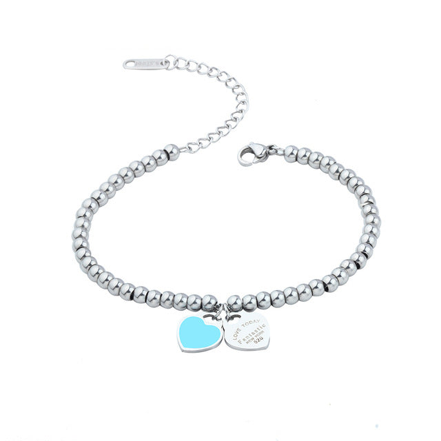 Heart Locket Ball Chain Bracelet