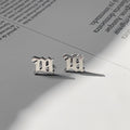 "M" Old English Earrings