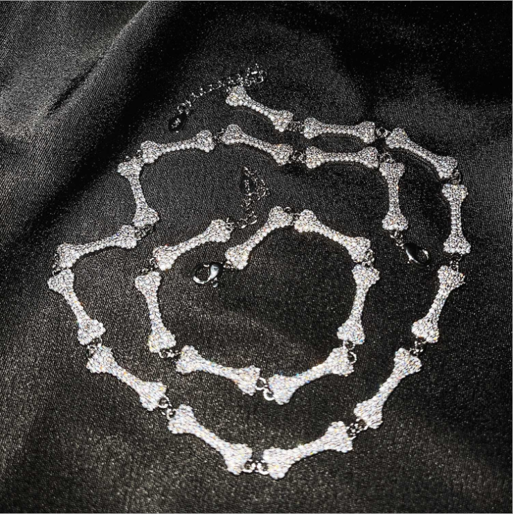 CZ Diamond Bone Necklace
