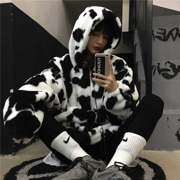 Furry Rorschach Zip Up Hoodie