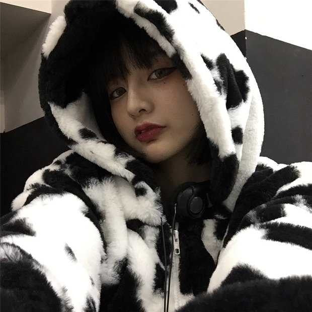 Furry Rorschach Zip Up Hoodie