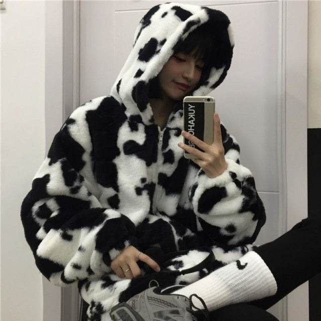Furry Rorschach Zip Up Hoodie