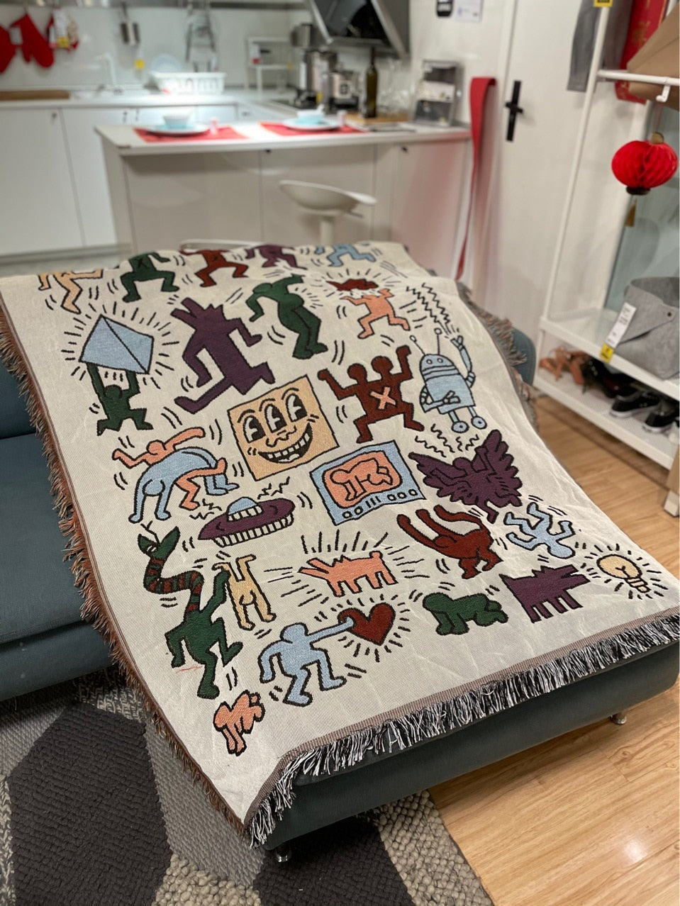 Keith Haring Throw Blanket