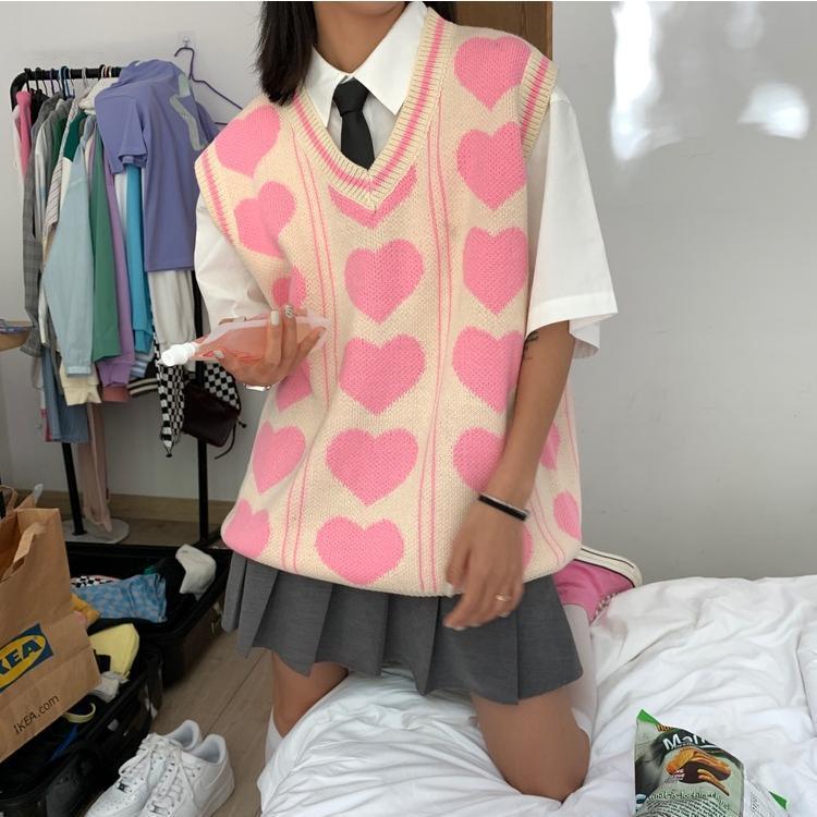 Heart Vest & Cardigan
