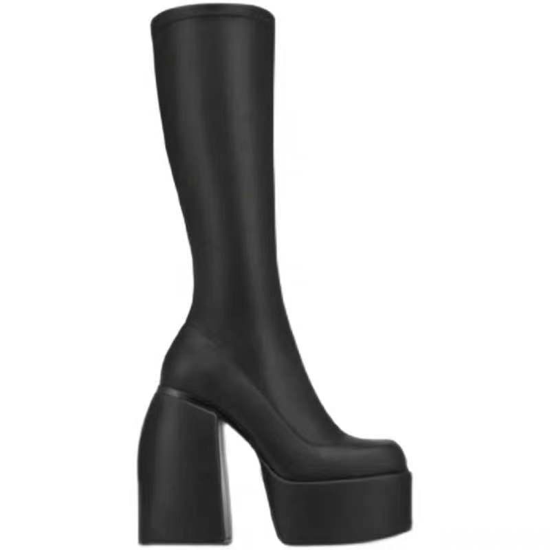 Super High Black Platform Boots