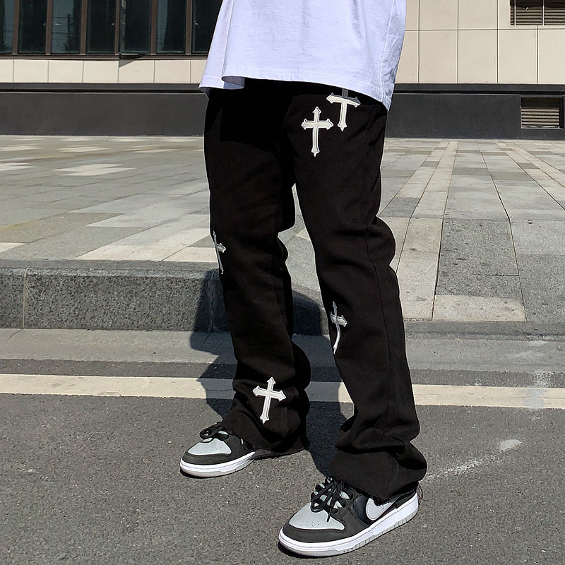 Cross Embroidered Jeans