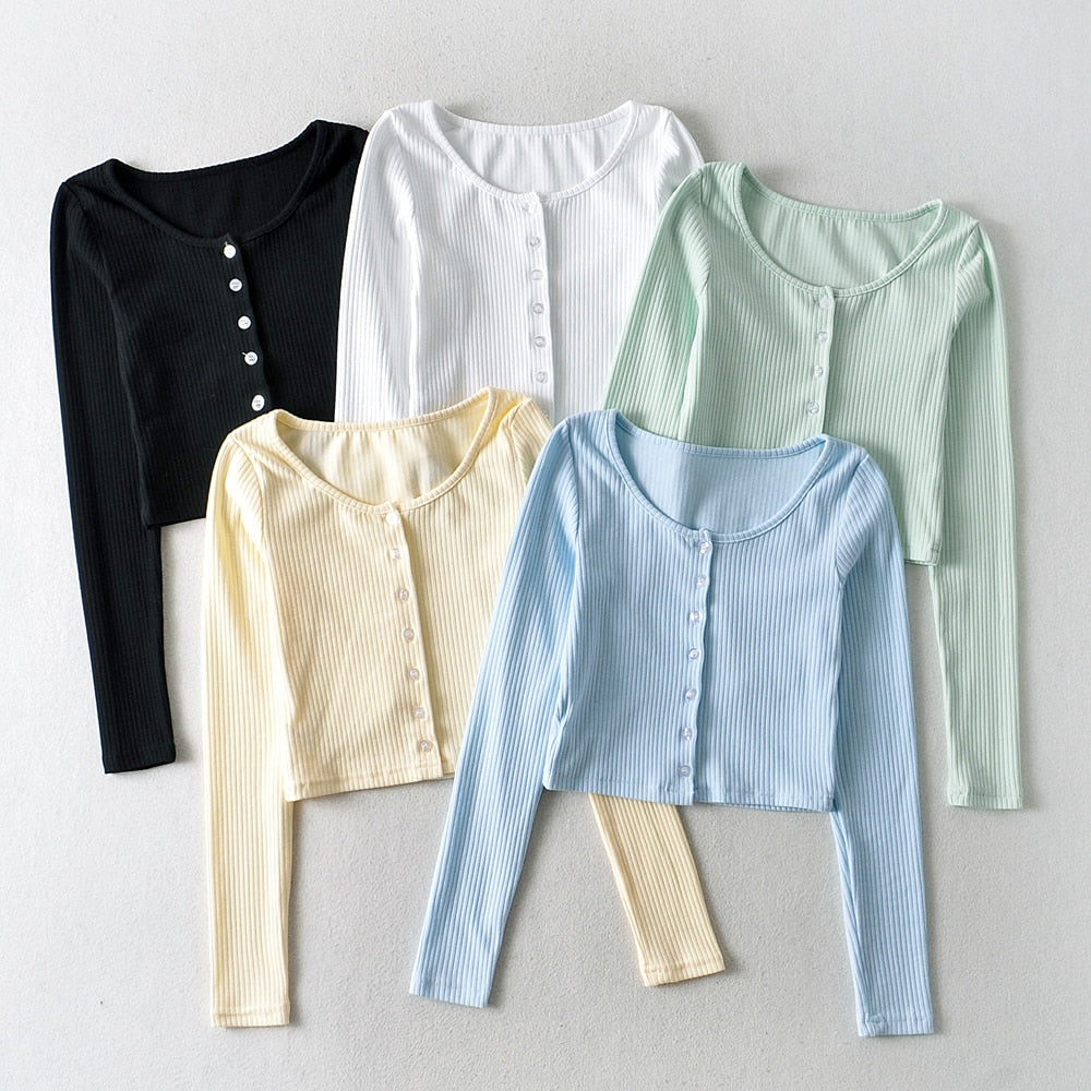 Ribbed Button Up Sweater
