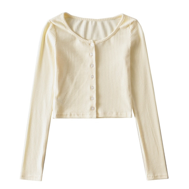 Ribbed Button Up Sweater