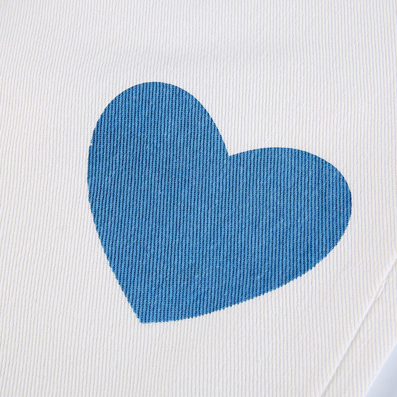Bleached Denim Heart Jeans