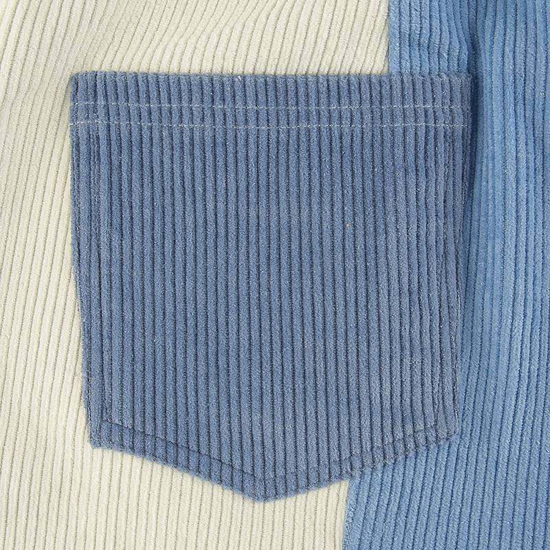 Blue Cream Corduroy Pants
