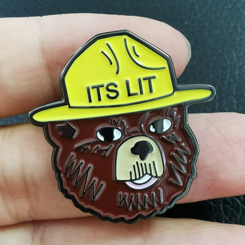 Its Lit Smokey The Bear Pin