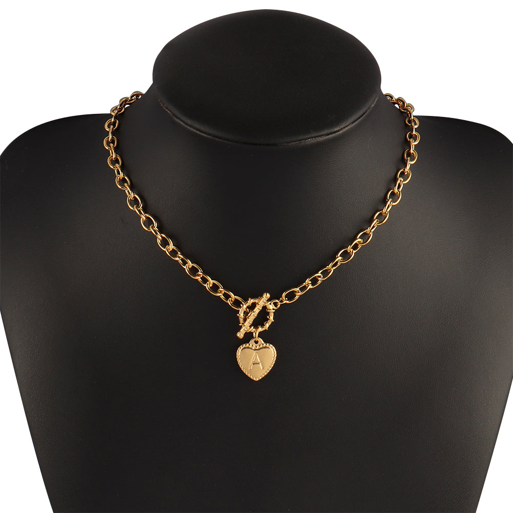 Heart Locket Letter Necklace