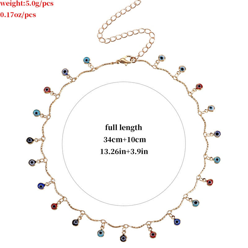 Rainbow Evil Eye Necklace Bracelet Anklet