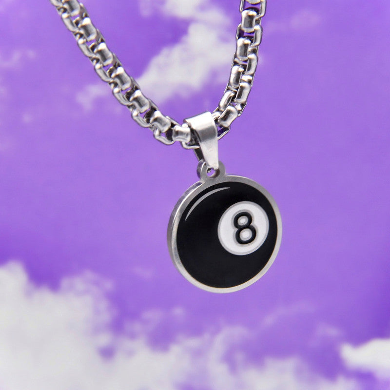 Stainless Steel 8 Ball Necklace