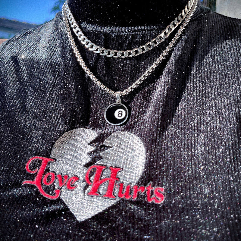 Stainless Steel 8 Ball Necklace