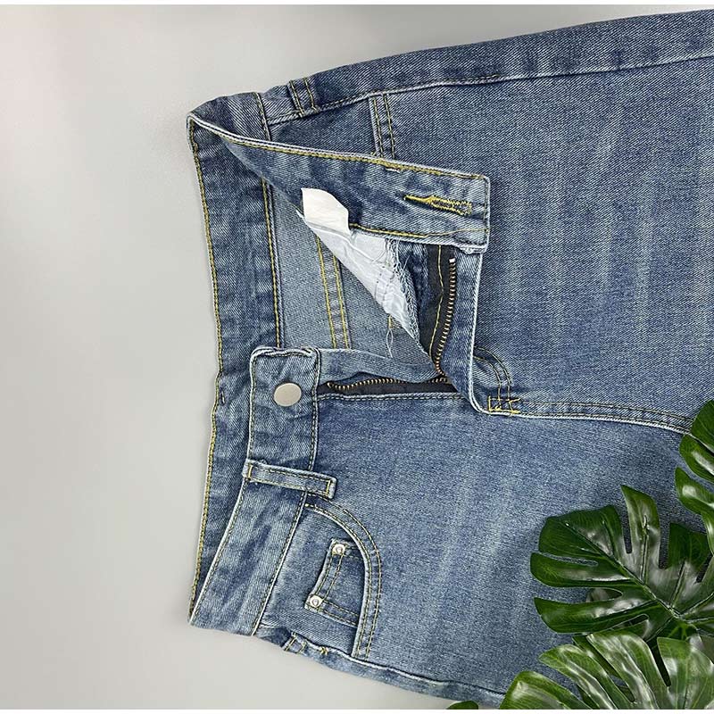 High Waist Side Split Jeans