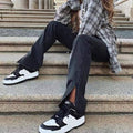 High Waist Side Split Jeans
