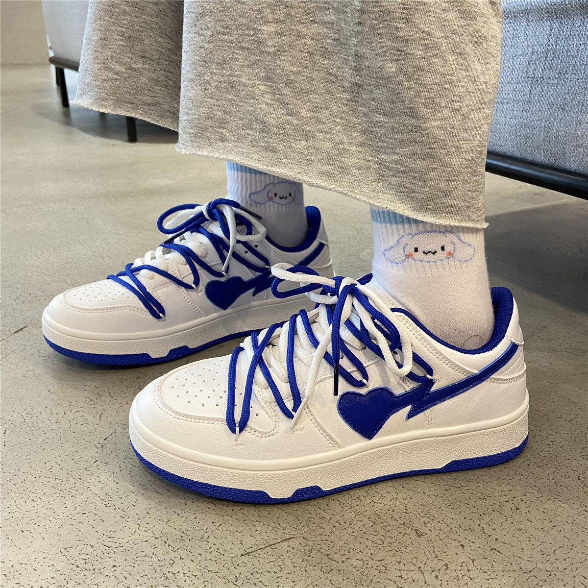 Blue Jordan Hearts Sneakers