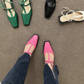 Square Toe Mary Jane Low Heels