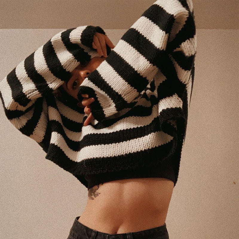 Striped Crop Sweater