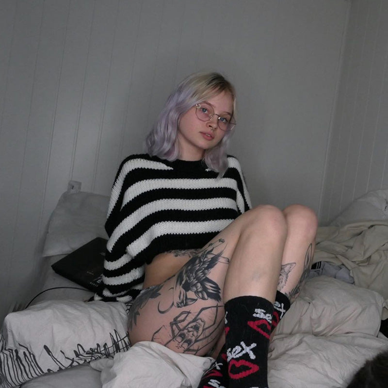 Striped Crop Sweater