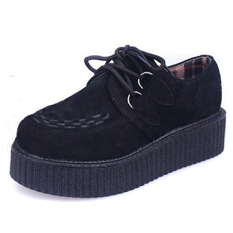 Suede Creeper Platform Shoes