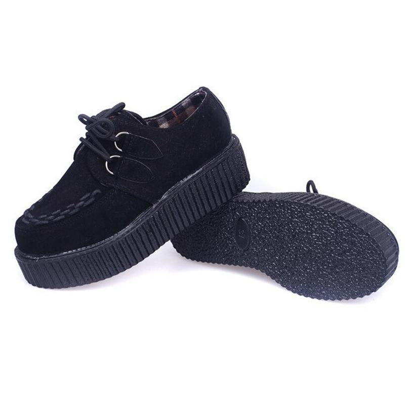 Suede Creeper Platform Shoes