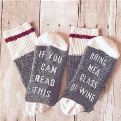 "If You Can Read This, Bring Me A Glass Of Wine" Socks
