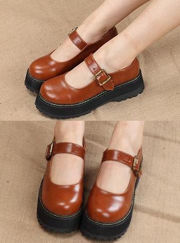 Mary Jane Ankle Strap Platforms