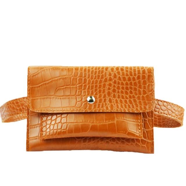 Basic Crocodile Waist Cross Body Bag