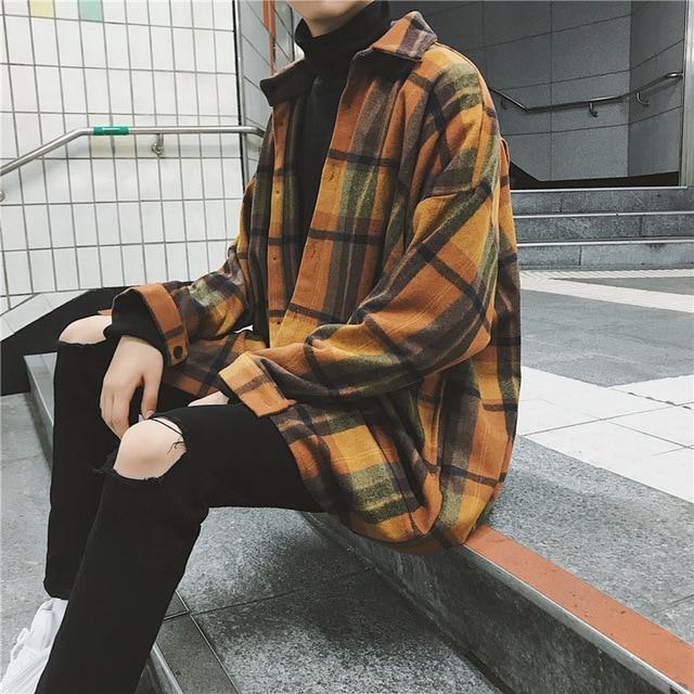 Vintage Oversized Plaid Shirt
