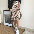 High Waisted Leopard Midi Skirt