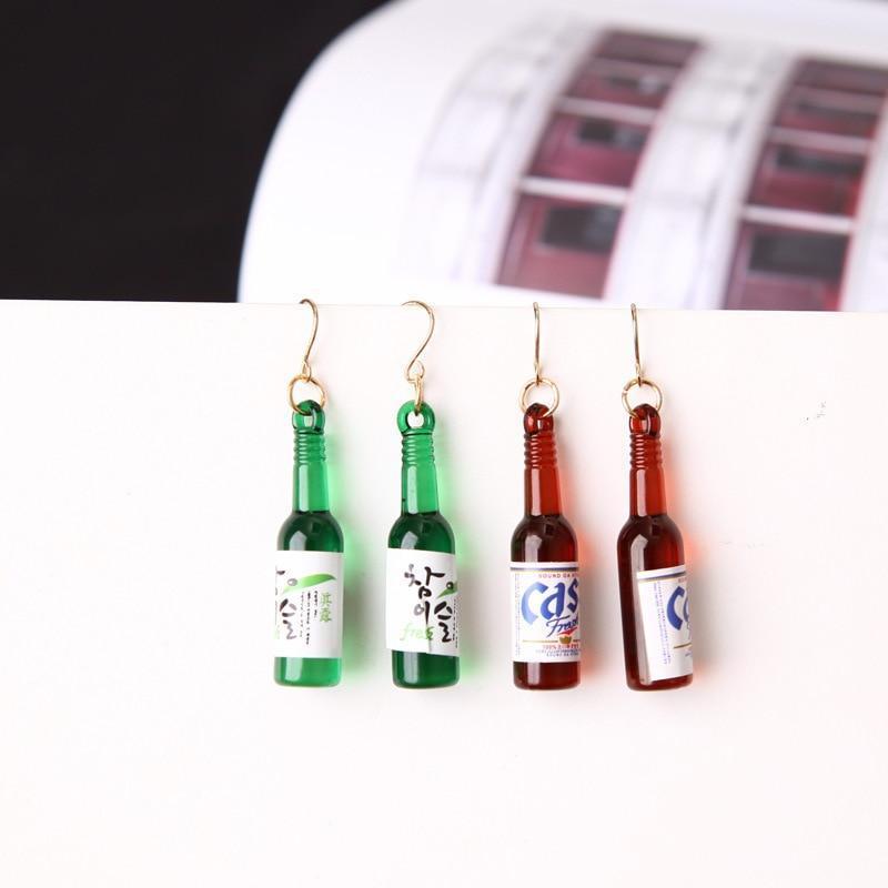 Evian Water Bottle Earrings