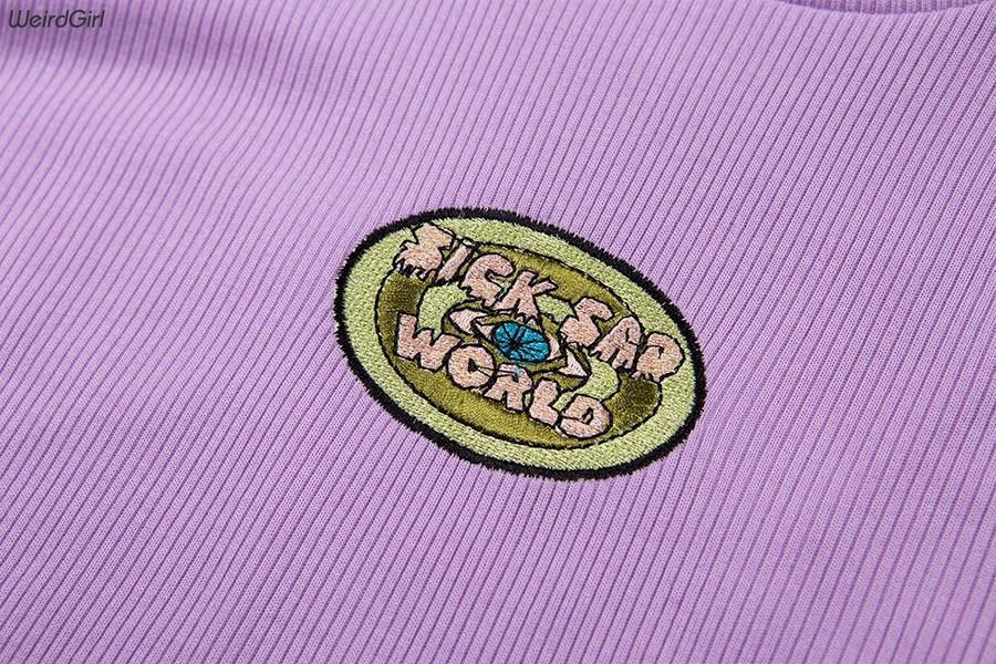 "Sick Sad World" Mock Turtleneck Crop Top