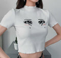 Anime Eyes Ribbed Top