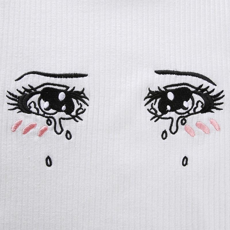 Anime Eyes Ribbed Top